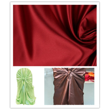 Red shiny Polyester Satin for Chair Cover